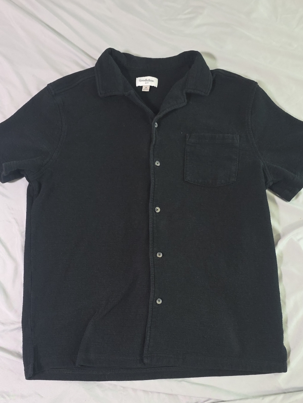 Goodfellow & Co Black Casual Short-Sleeve Button Shirt